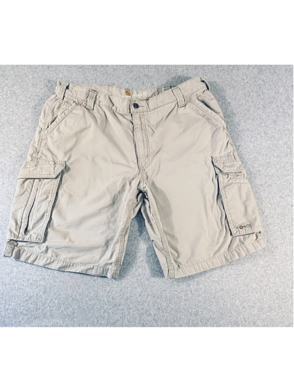 Carhartt Force Cargo Shorts Mens Size 40 Khaki Ripstop Relaxed Fit Utility